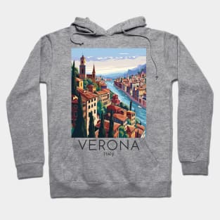 A Vintage Travel Illustration of Verona - Italy Hoodie